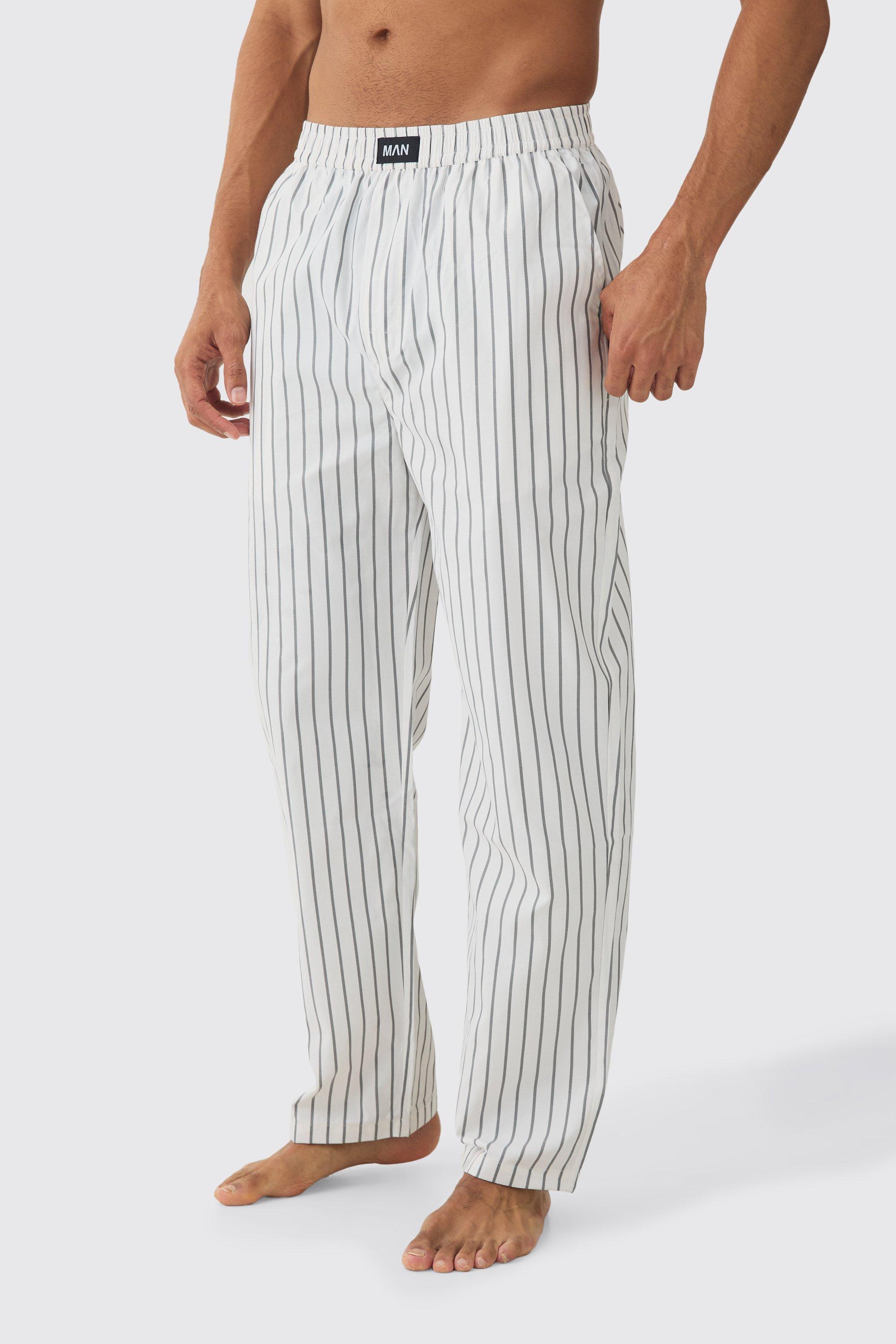 Relaxed Stripe Lounge Bottoms | boohooMAN USA Product Image