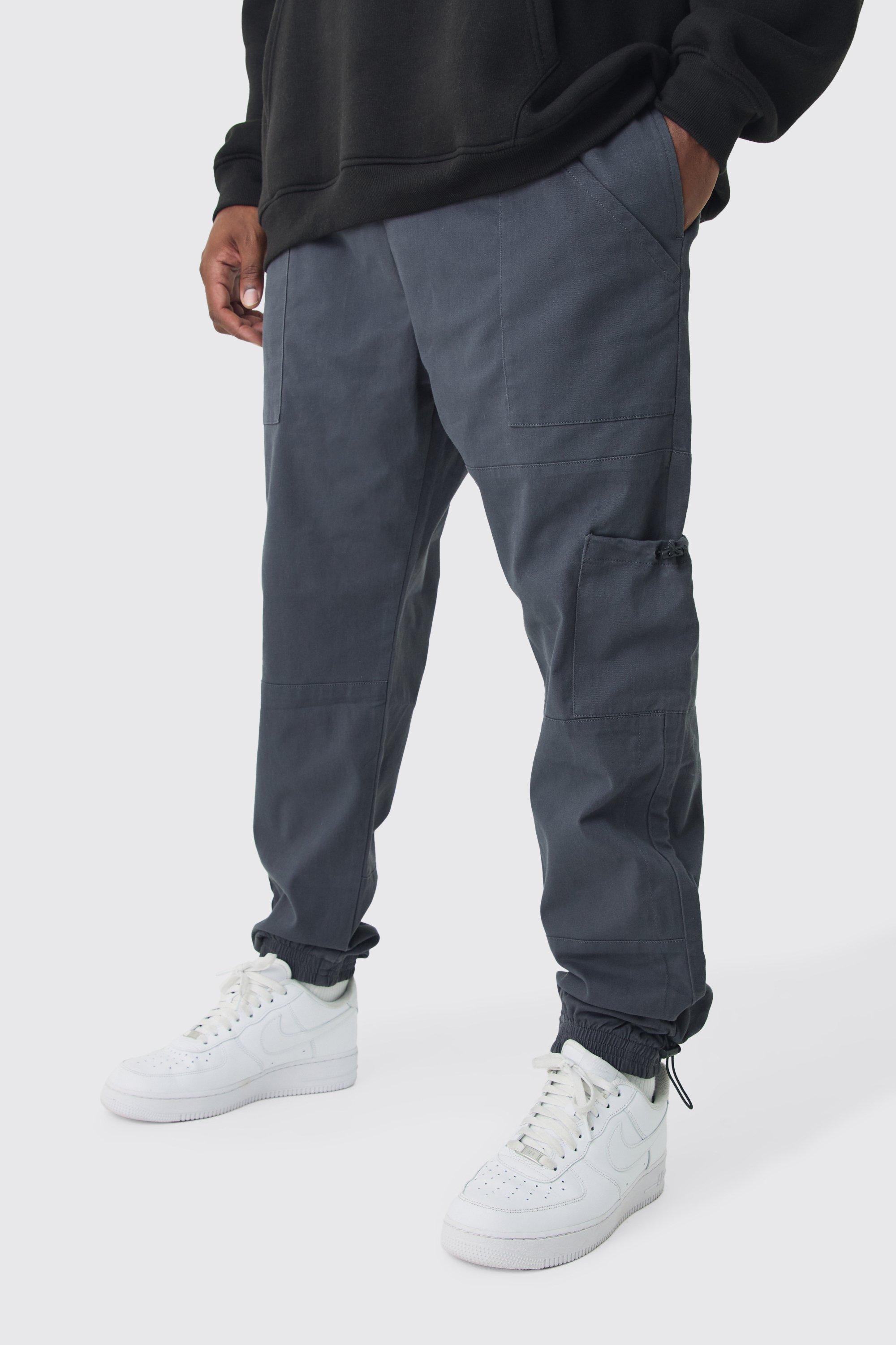 Plus Toggle Detail Slim Fit Cargo Joggers | boohooMAN USA Product Image