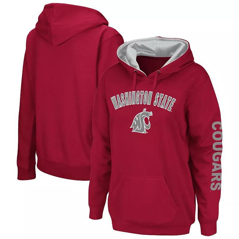 Womens Colosseum Crimson Washington State Cougars Loud and Proud Pullover Hoodie Product Image