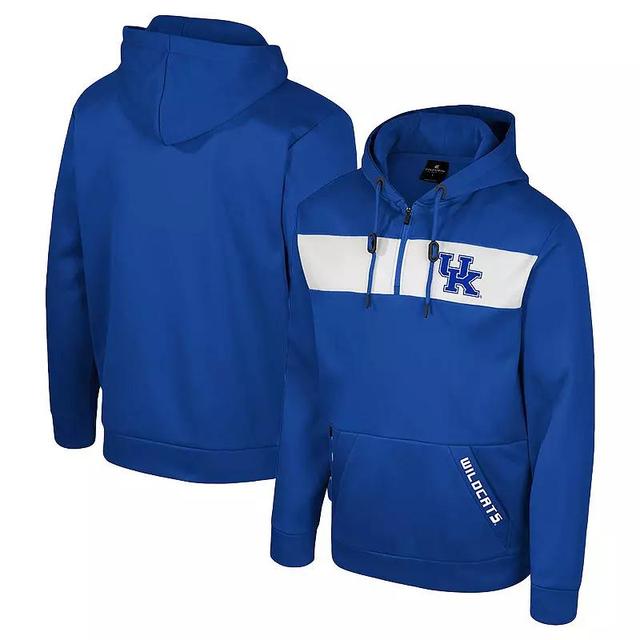 Mens Colosseum Royal Kentucky Wildcats Quarter-Zip Hoodie Product Image