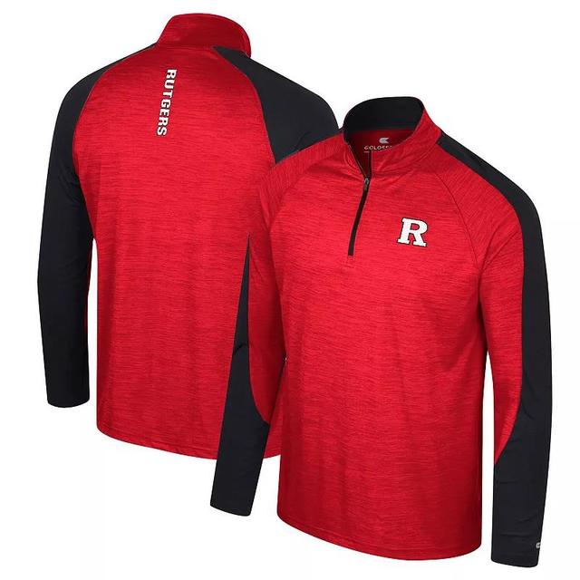 Mens Colosseum Scarlet Rutgers Scarlet Knights Langmore Raglan Quarter-Zip Top Product Image