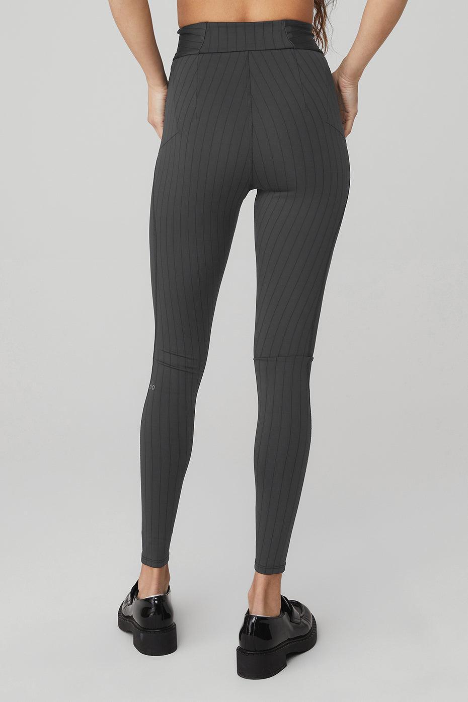 Alo Yoga | Pinstripe Jacquard Extreme High-Waist Legging Grey, Size: XS Product Image