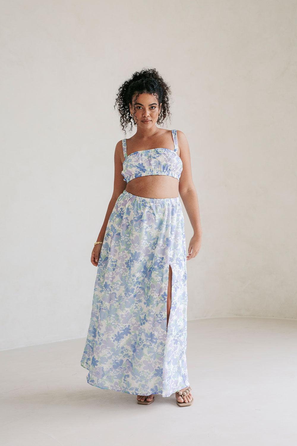 Venesa Skirt - Juniper Floral Product Image