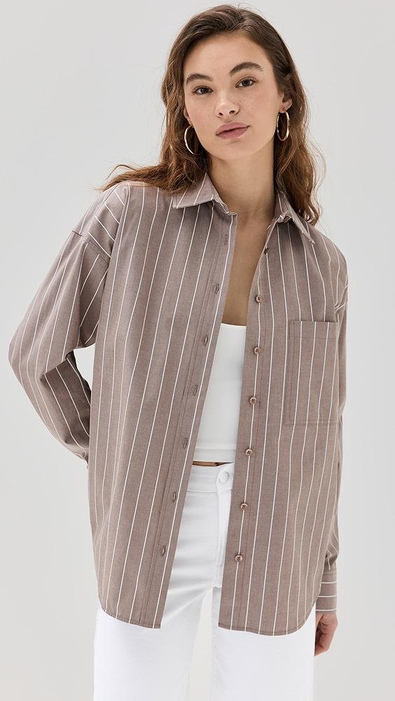 Good American Oversized Stripe Shirt | Shopbop Product Image