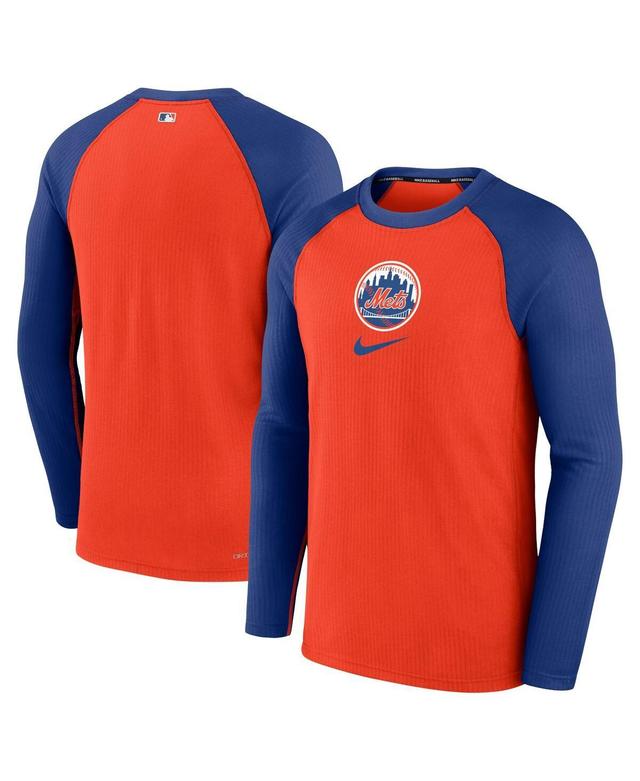 Mens Nike Orange New York Mets Authentic Collection Game Raglan Performance Long Sleeve T-Shirt Product Image