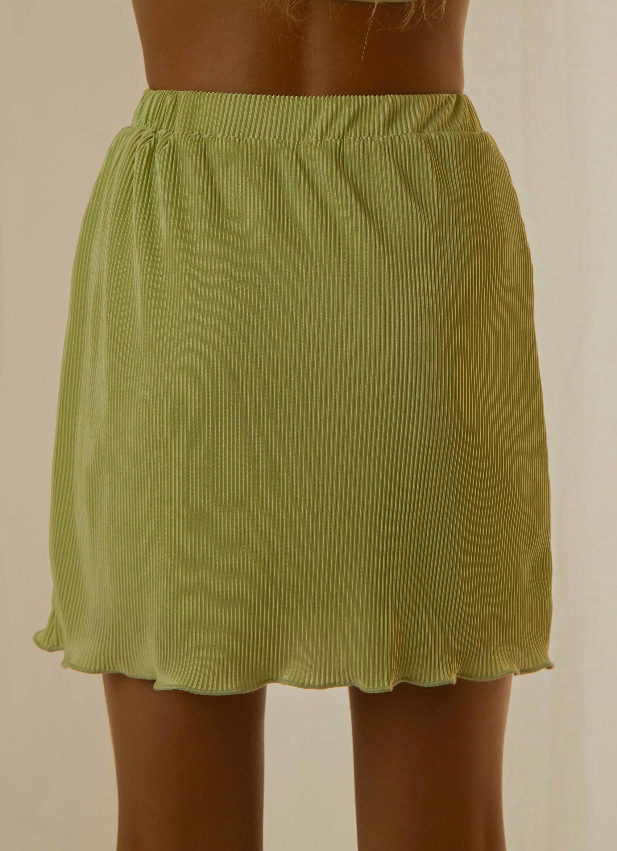 Sunny Skies Mini Skirt - Lime Green Product Image