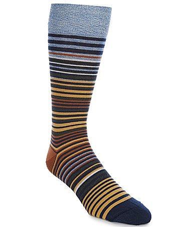 Johnston & Murphy Mens Multi Stripe Crew Sock Product Image