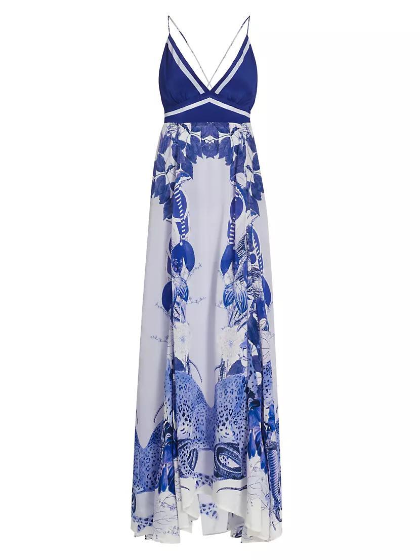 Eterna Star Printed Plunge Maxi Dress Product Image