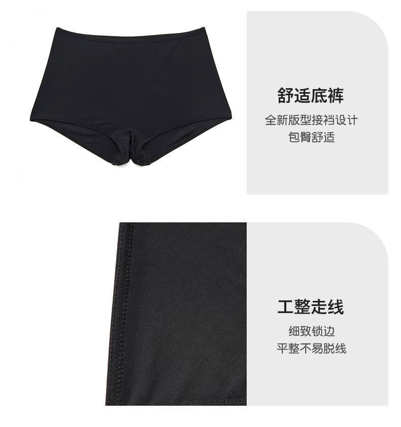 Set: Long-Sleeve Rashguard Top + Swim Pants + Bottom + Bikini Top Product Image