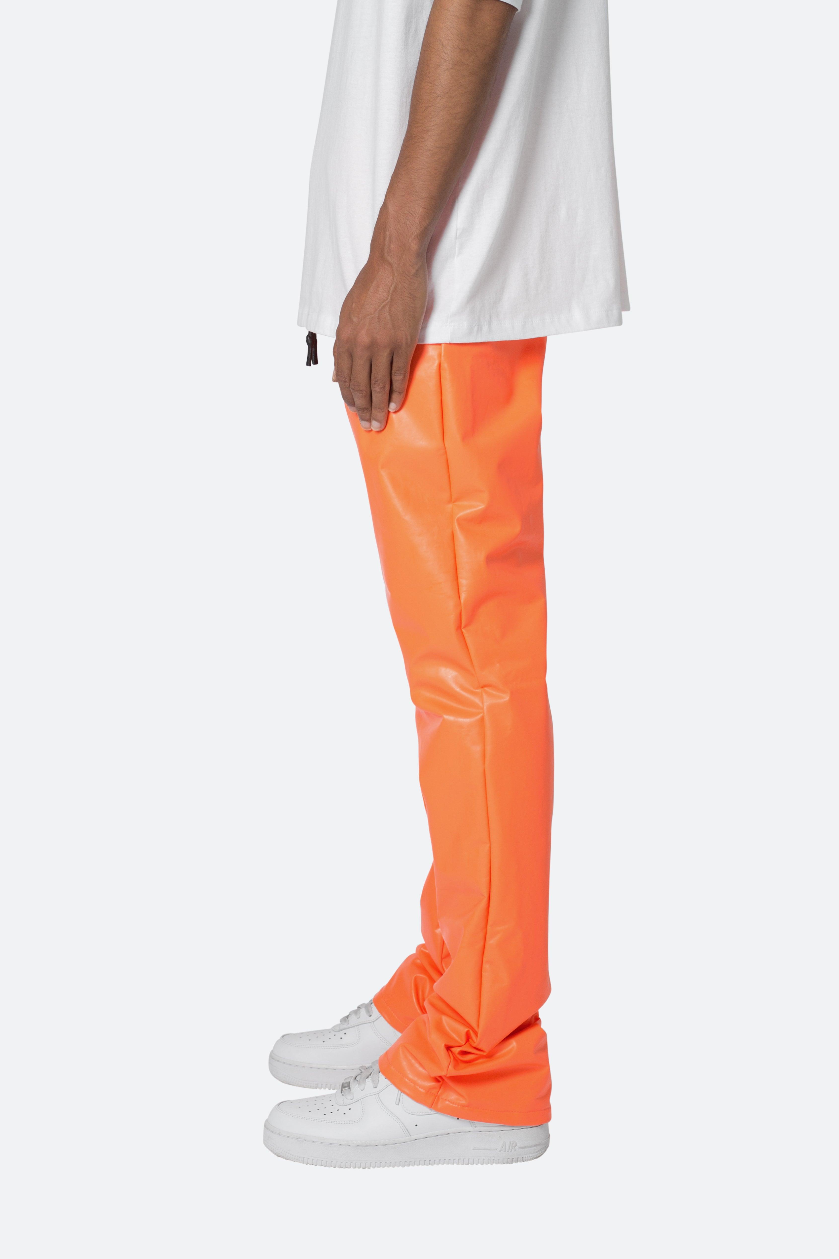 Coated Skinny Flare Sweatpants - Orange Product Image