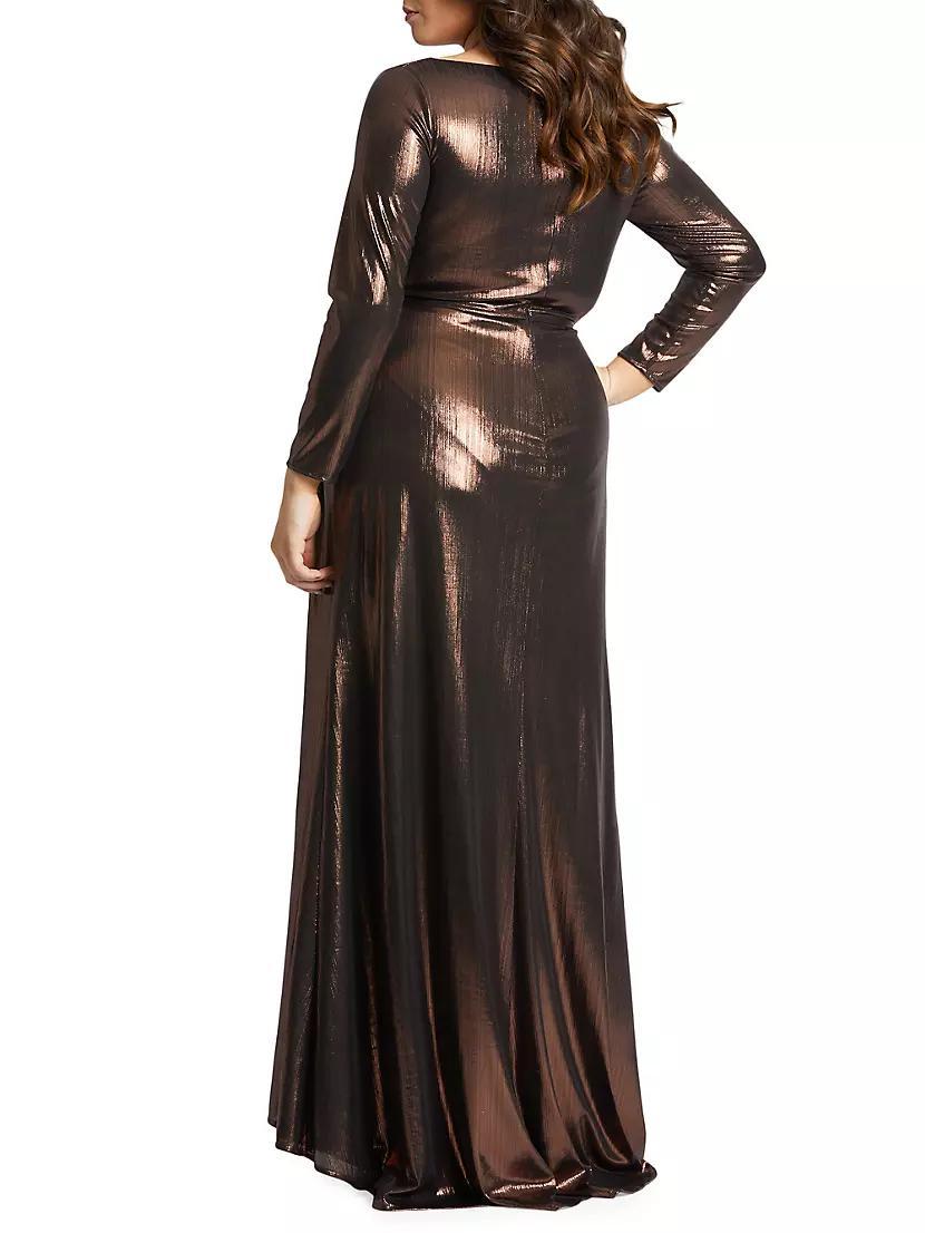 Plus Size Gathered Metallic Gown Product Image