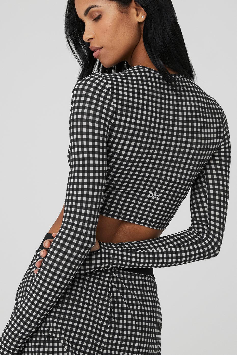 Mesh Gingham Skirt - Black Female Product Image