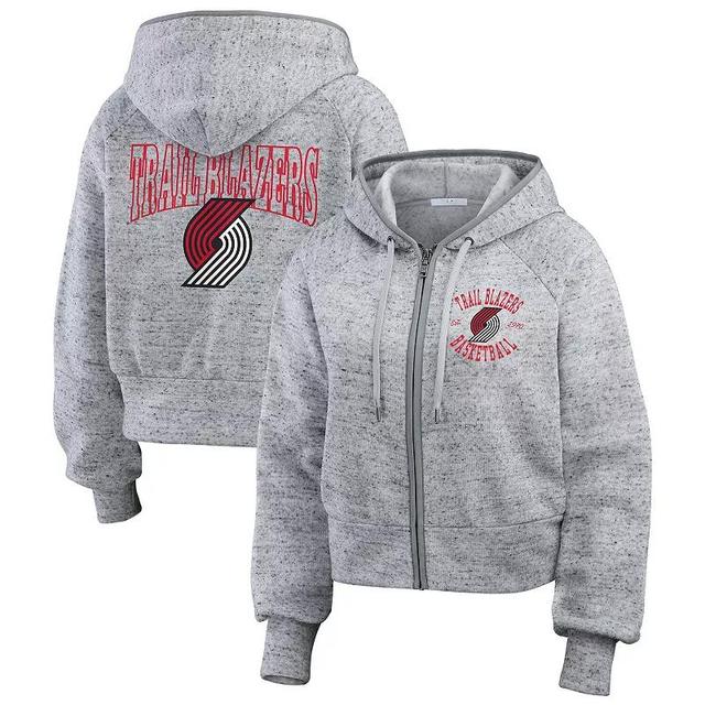 Womens WEAR by Erin Andrews Heather Gray Portland Trail Blazers Speckled Radiator Full-Zip Hoodie Product Image