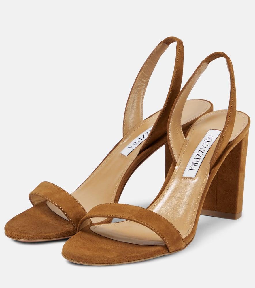 So Nude Block Suede Sandals In Brown Product Image