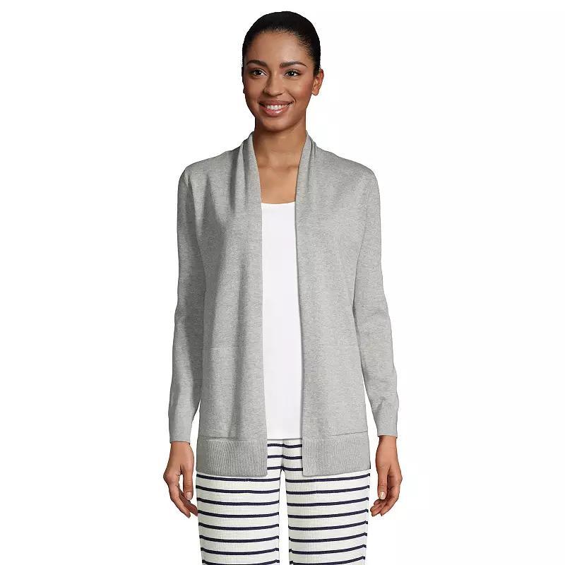 Petite Lands End Open-Front Long Cardigan Sweater, Womens Product Image