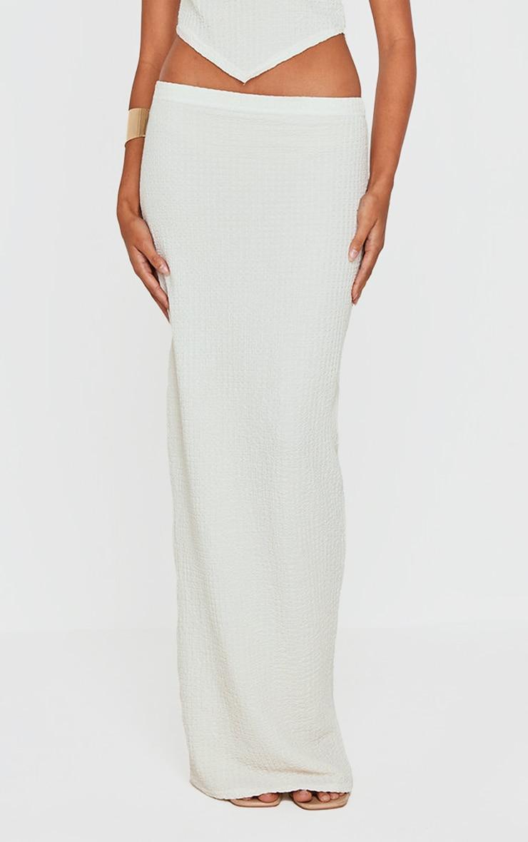 Beige Textured  Maxi Skirt Product Image