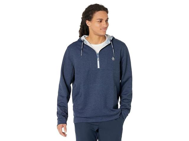 Original Penguin Golf Midweight 1/4 Zip Performance Hoodie Iris Heather) Men's Clothing Product Image