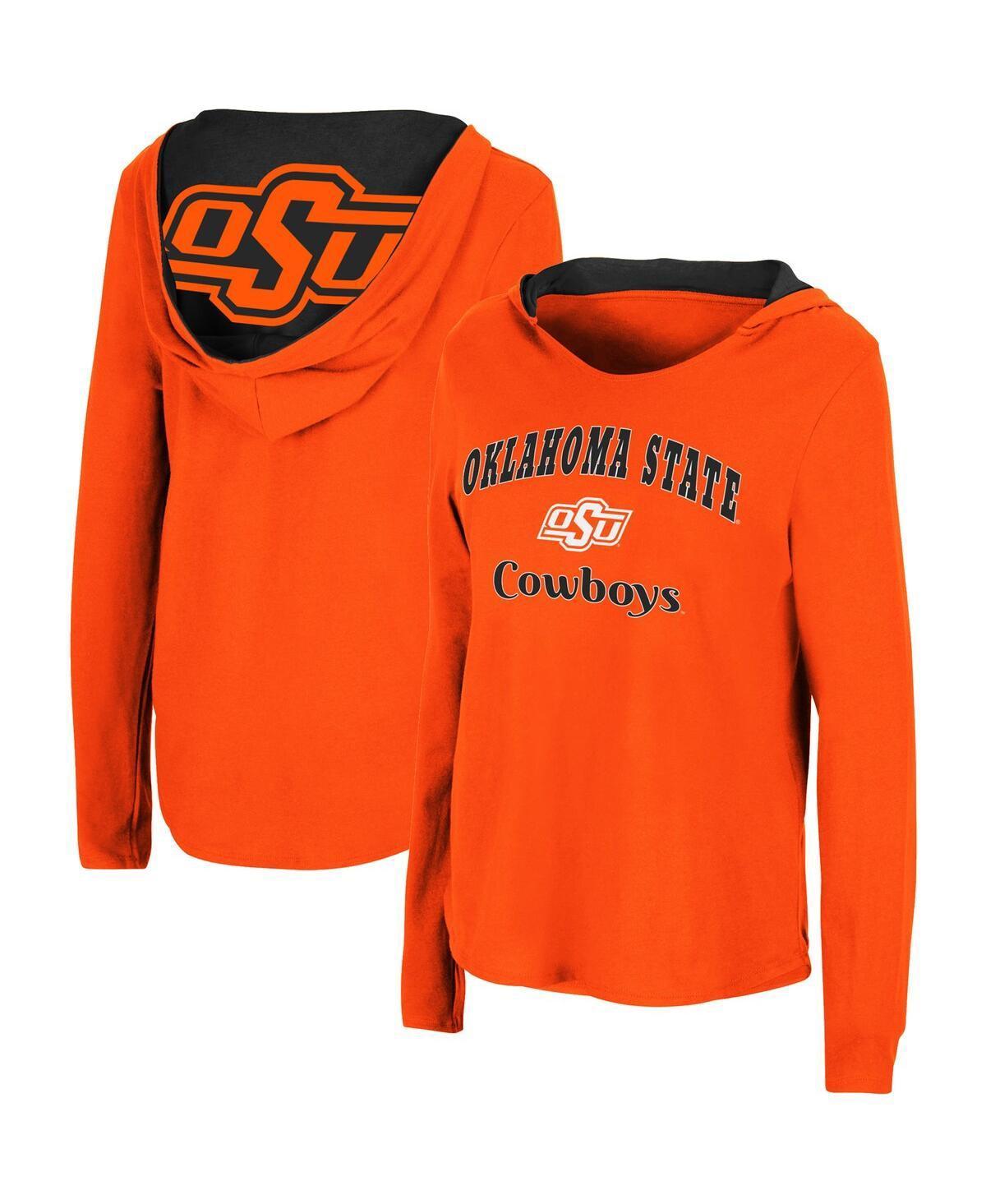 Womens Colosseum Orange Oklahoma State Cowboys Catalina Hoodie Long Sleeve T-shirt Product Image