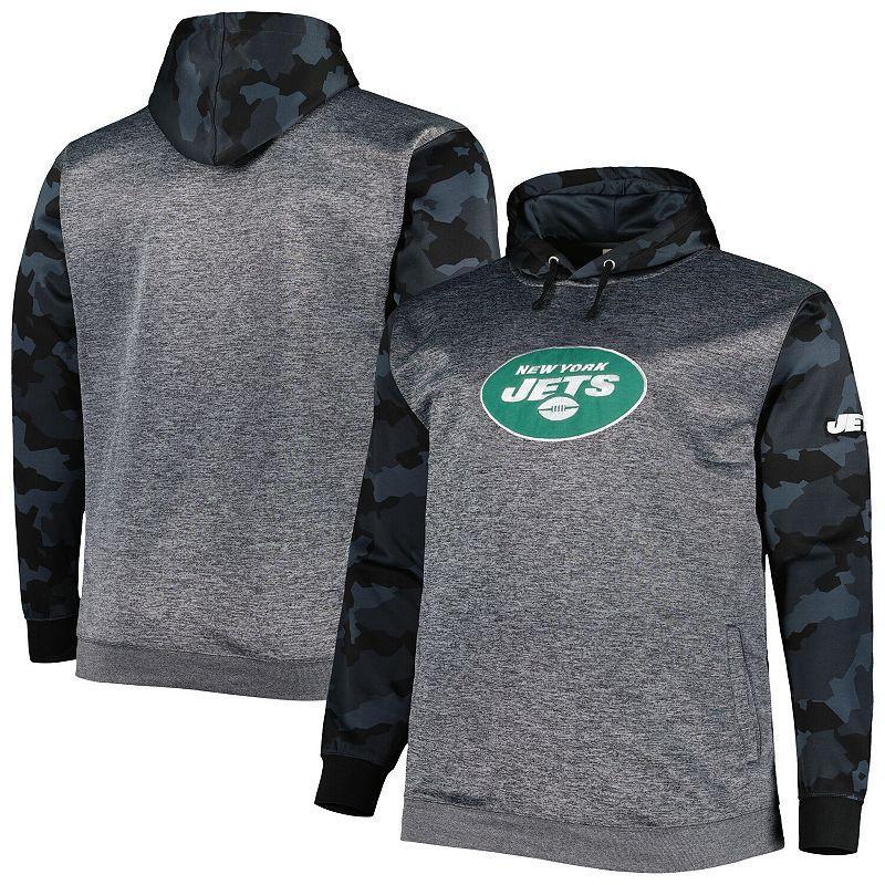 Mens Fanatics Branded Heather New York Jets Camo Pullover Hoodie Grey Product Image