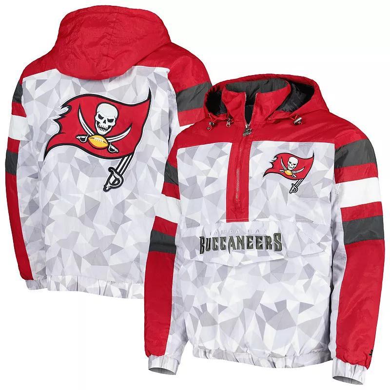 Mens Starter /Red Tampa Bay Buccaneers Thursday Night Gridiron Raglan Half-Zip Hooded Jacket Product Image