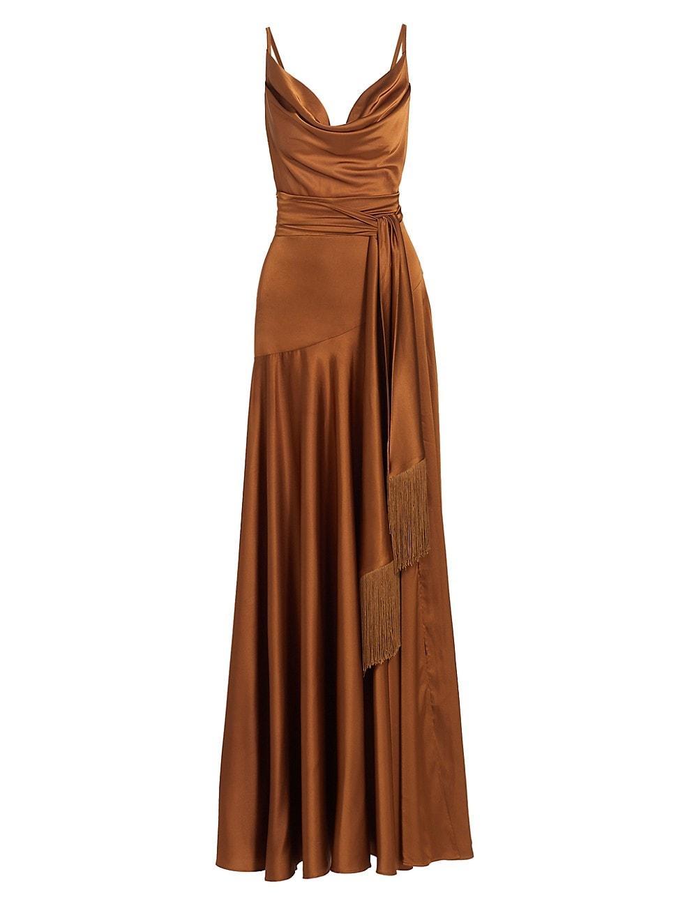 Womens Leo Silk-Blend Tie-Waist Maxi Dress Product Image