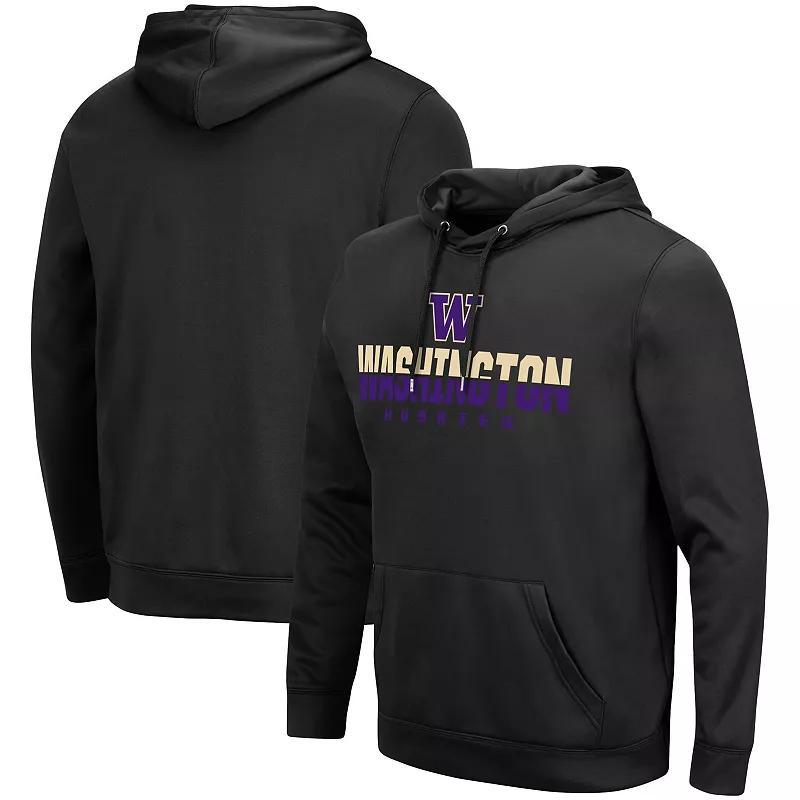 Mens Colosseum Black Washington Huskies Lantern Pullover Hoodie Product Image