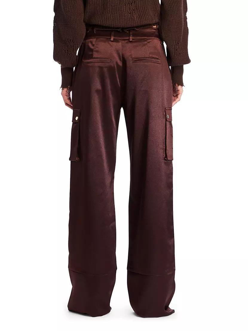 Galia Satin Cargo Pants Product Image