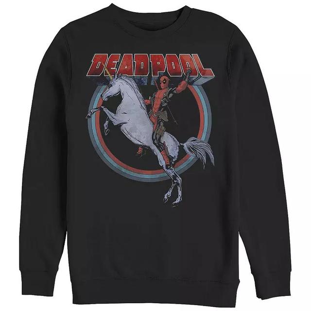 Mens Marvel Deadpool Riding Unicorn Graphic Fleece Product Image