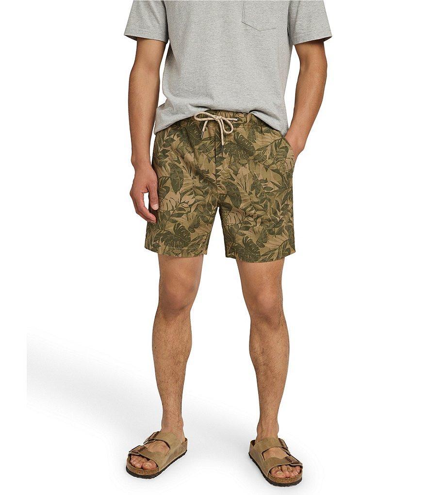 Faherty Essential 6.5#double; Inseam Olive Jungle Tropical Shorts Product Image