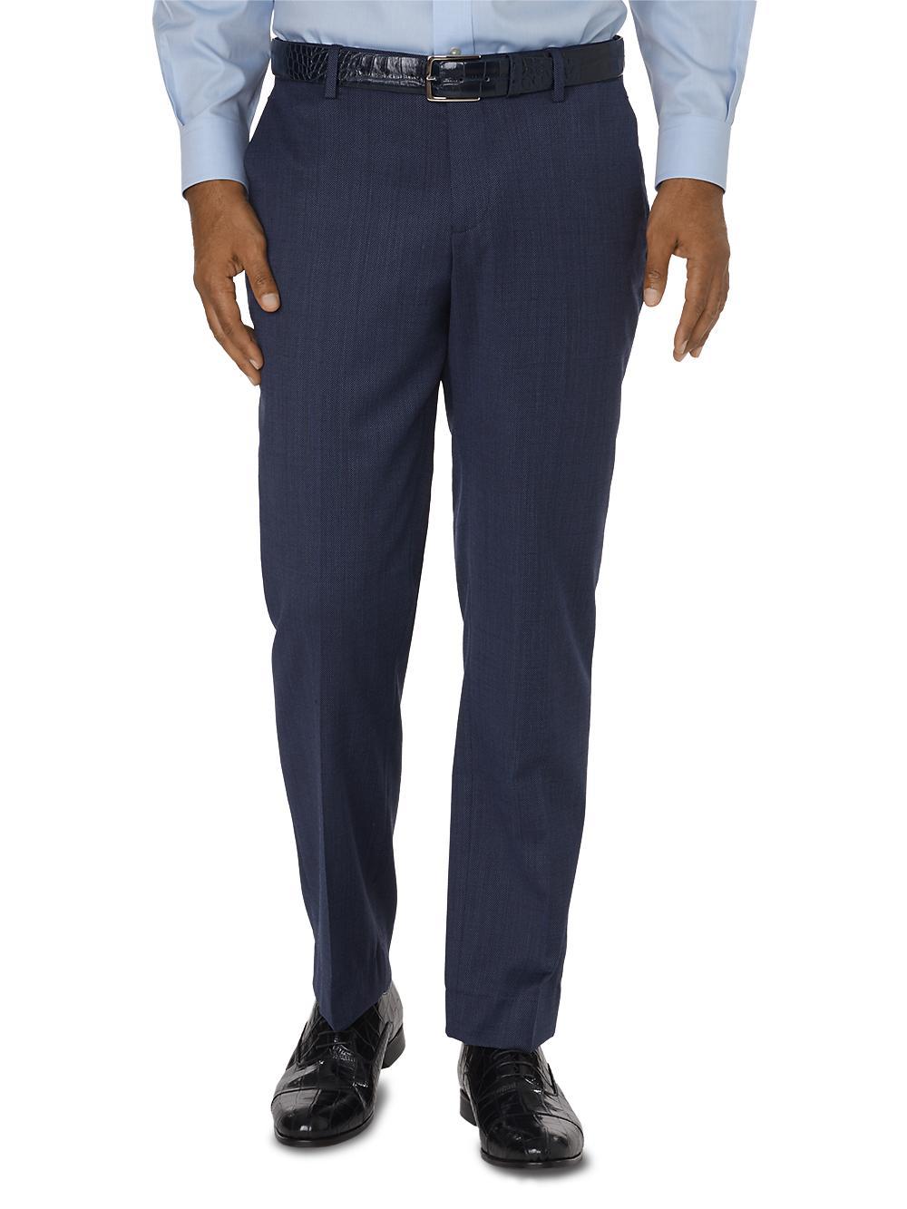 Tailored Fit Impeccable Flat Front Suit Pant - Navy Product Image