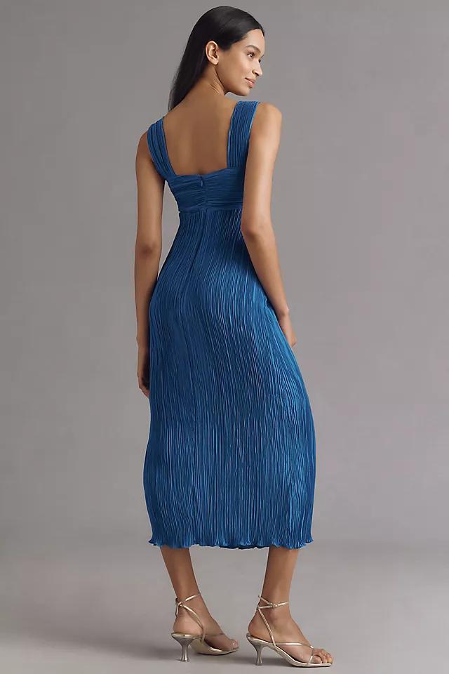 By Anthropologie Pleated Satin Midi Dress Product Image