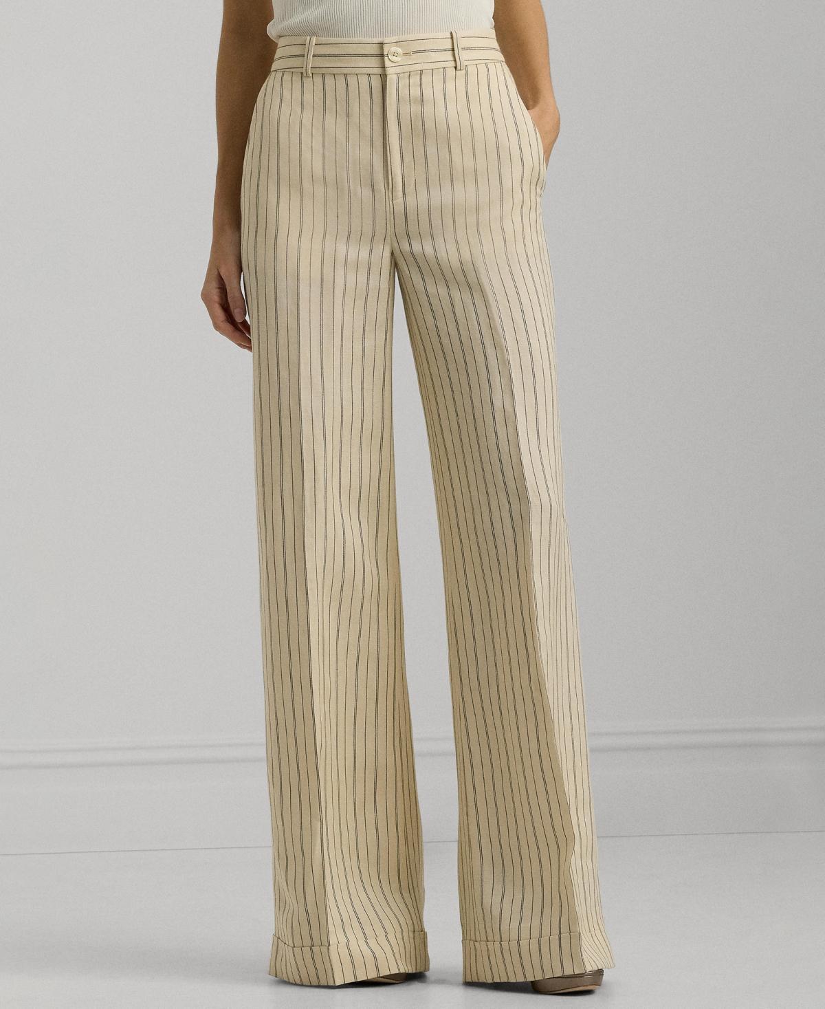 Women's Pinstriped Wide-Leg Pants Product Image