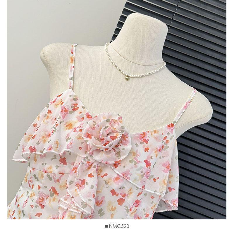 Asymmetrical Ruffled Sleeveless Top Product Image