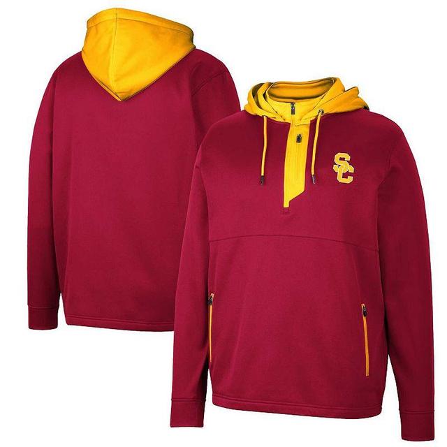 Mens Colosseum Cardinal USC Trojans Luge 3.0 Quarter-Zip Hoodie Product Image