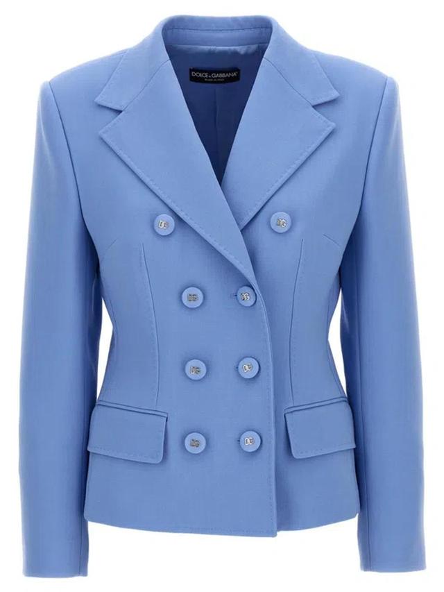 DOLCE & GABBANA Wool Blazer In Blue Product Image