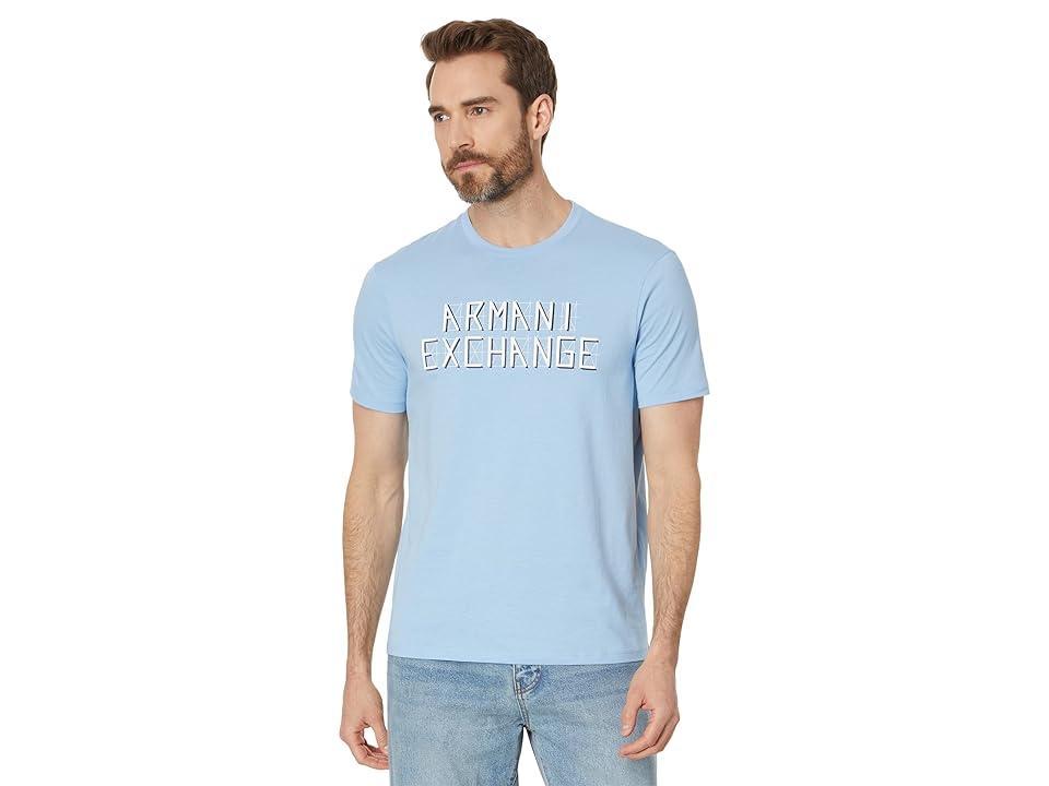 Armani Exchange Regular Fit Cotton Jersey Armani Exchange Logo Lines Tee (Placid ) Men's T Shirt Product Image