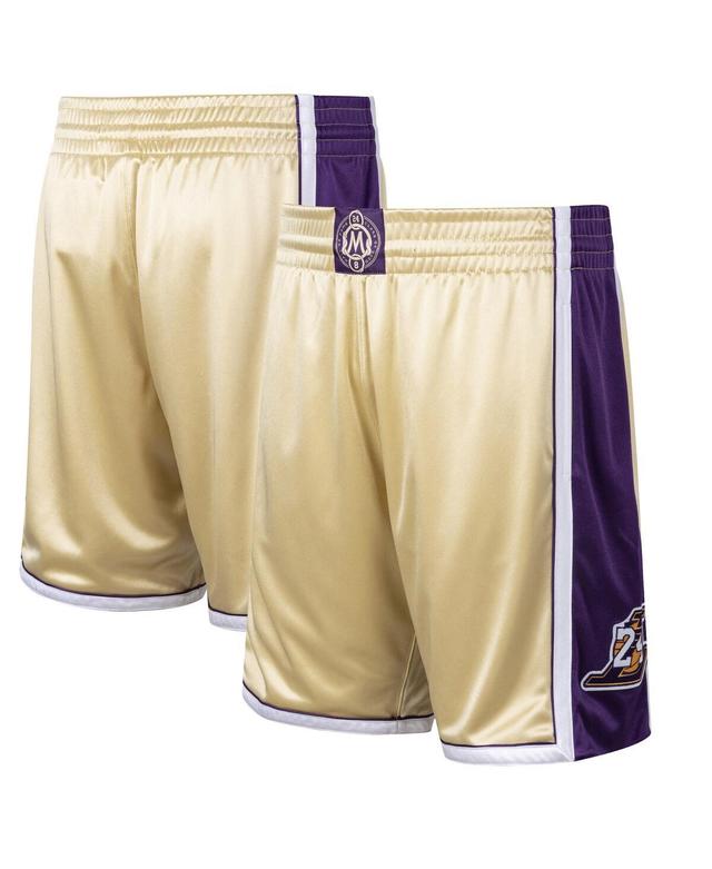 Mens Kobe Bryant Gold-Tone Los Angeles Lakers Hall of Fame Class of 2020 Authentic Hardwood Classics Shorts Product Image