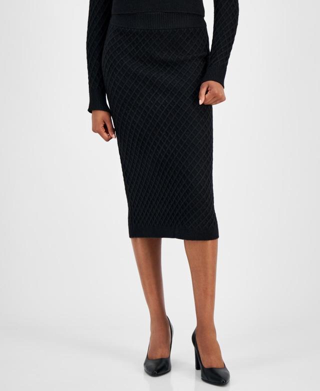 Anne Klein Womens Diamond Knit Sweater Pencil Skirt Product Image