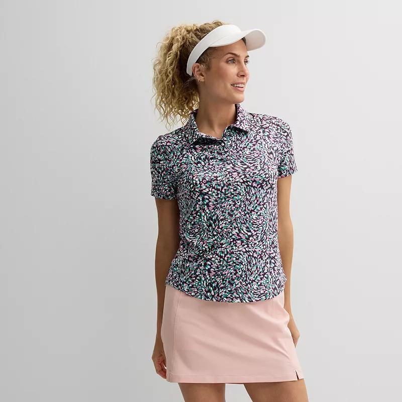 Womens Tek Gear Curved Hem Golf Polo Purple Spotted Product Image