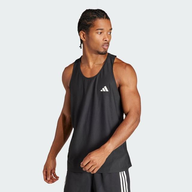 adidas Own The Run Tank Top Black S Mens Product Image