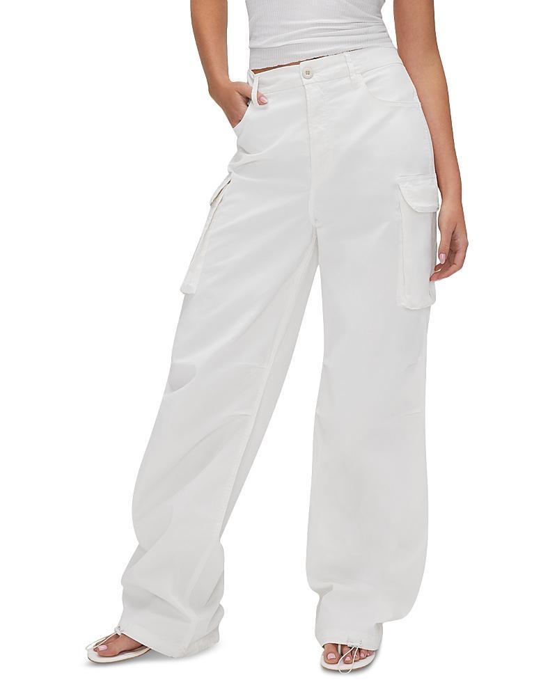 Womens Baggy Cargo Pants | Cloud White, Size 20 Plus | Good American by Khlo Kardashian product image