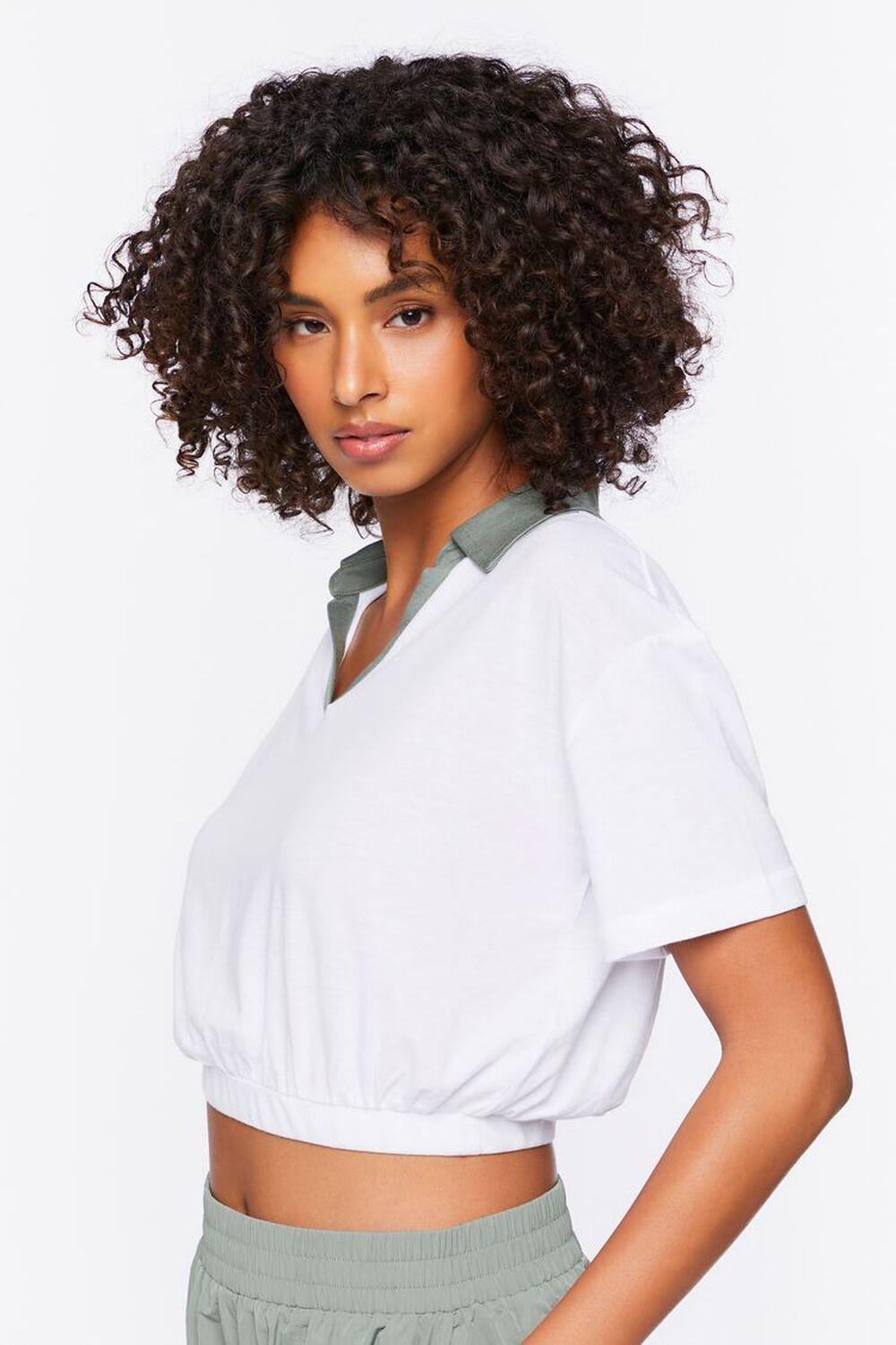 Active Contrast-Trim Cropped Tee | Forever 21 Product Image