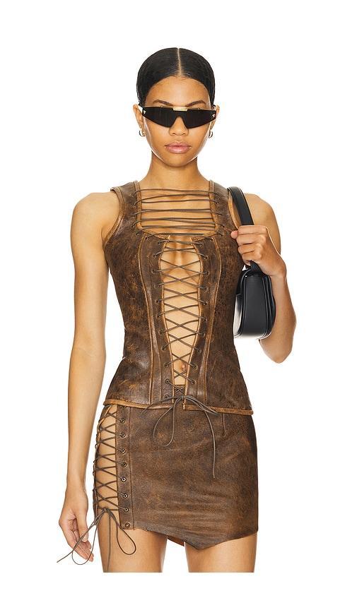 Leather Lace Up Corset Product Image