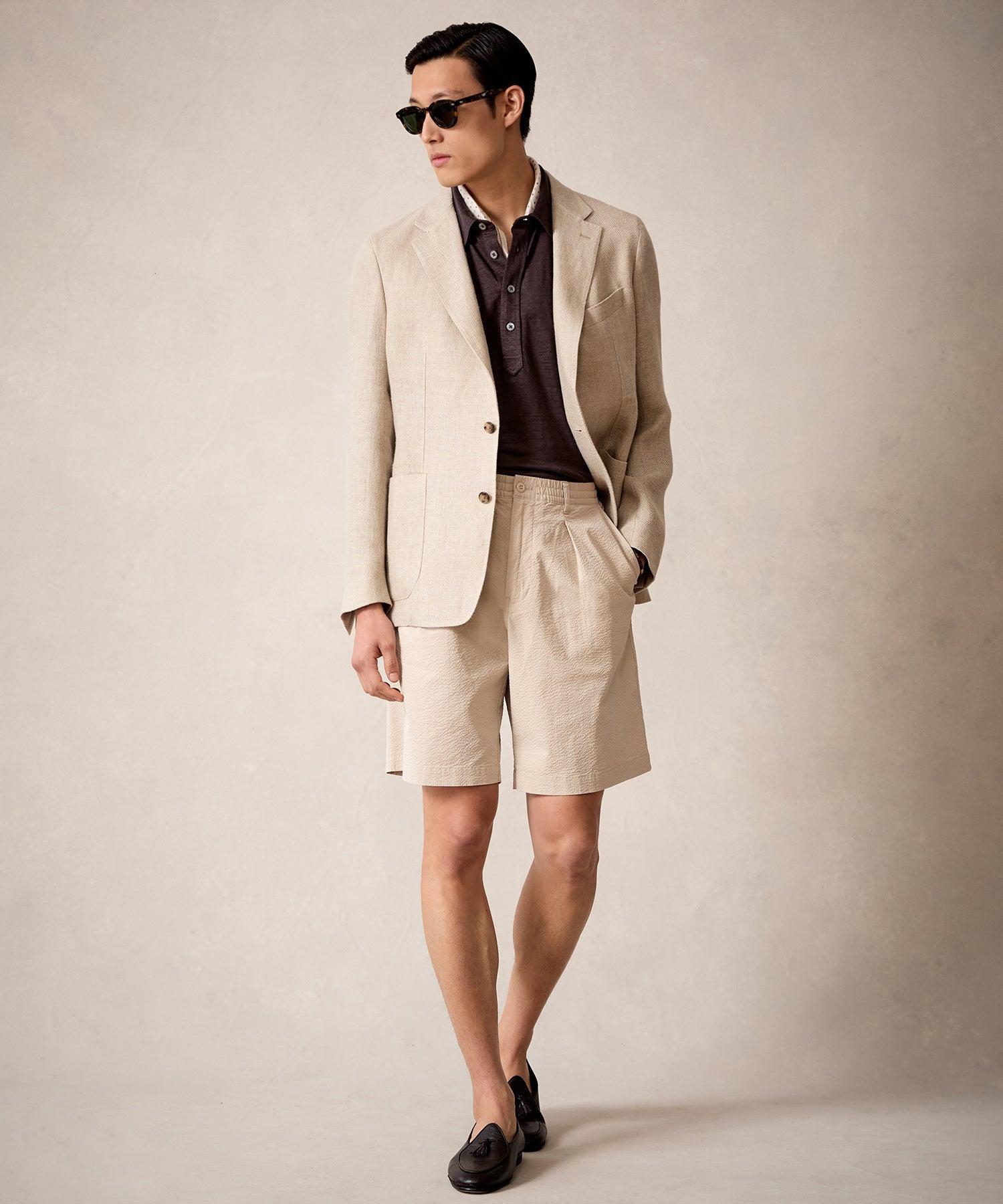 Italian Linen Sport Coat in Khaki Product Image