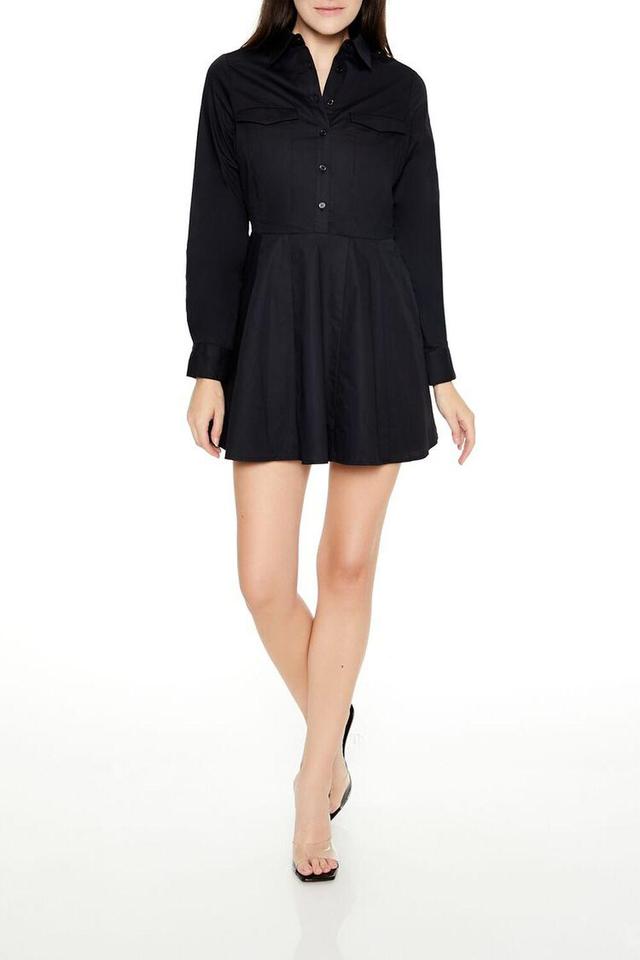 Poplin A-Line Mini Shirt Dress | Forever 21 Product Image