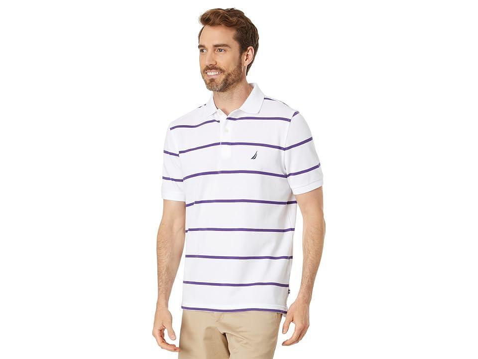 Nautica Mens Classic-Fit Striped Performance Deck Polo - Cradle Pink Product Image