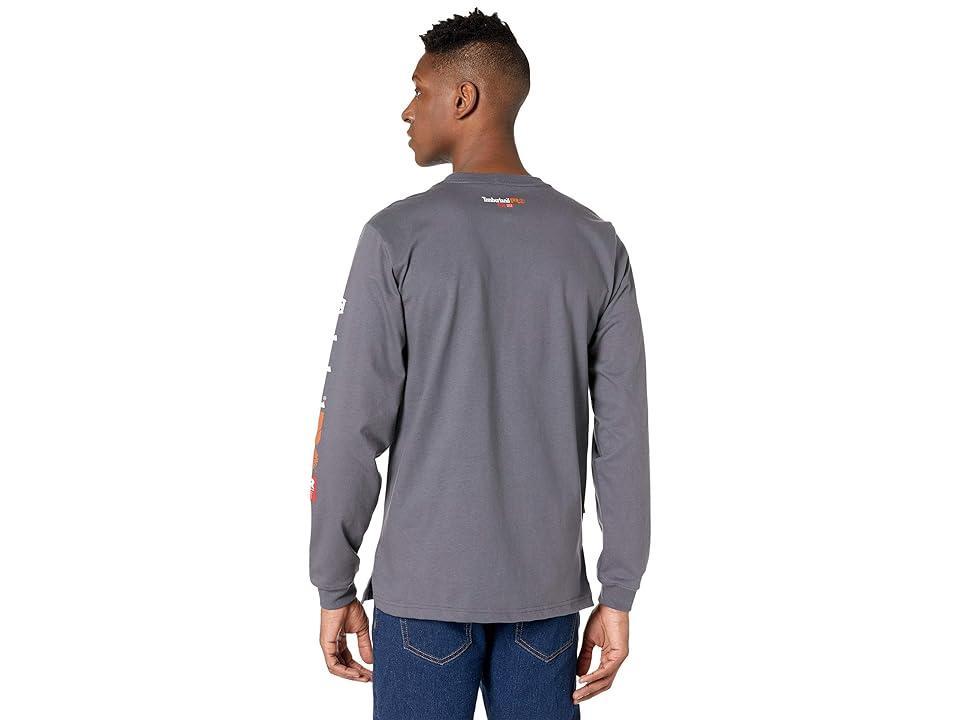 Timberland PRO FR Cotton Core Long Sleeve Pocket T-Shirt with Sleeve Logo (Charcoal) Men's Clothing Product Image