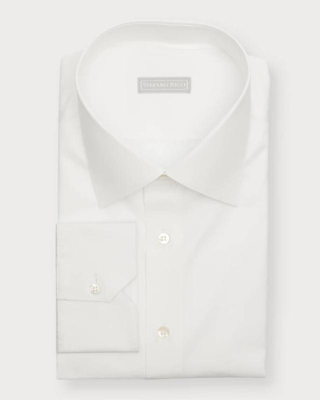 Men's Textured Cotton Dress Shirt Product Image