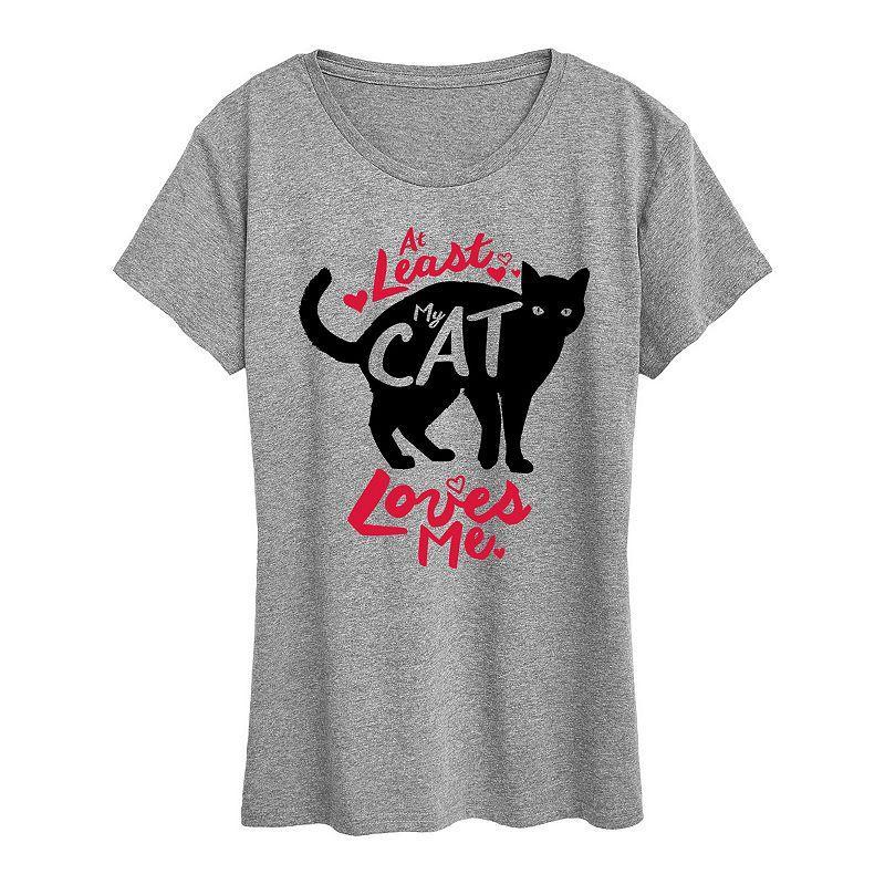 Womens At Least My Cat Loves Me Graphic Tee Product Image