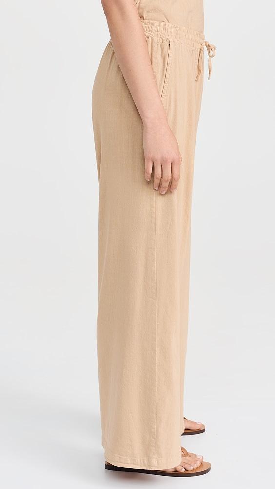 MONROW Linen Wide Leg Pants | Shopbop Product Image